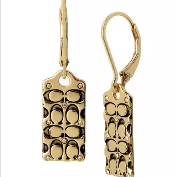 COACH Quilted C Drop Earrings - Picture 1 of 3